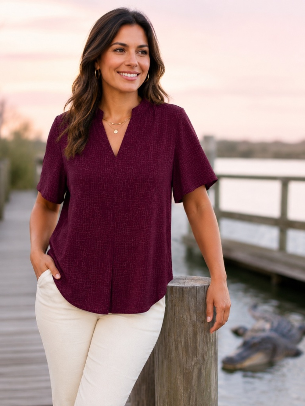 Michael Michael Kori’s V-Neck top size M